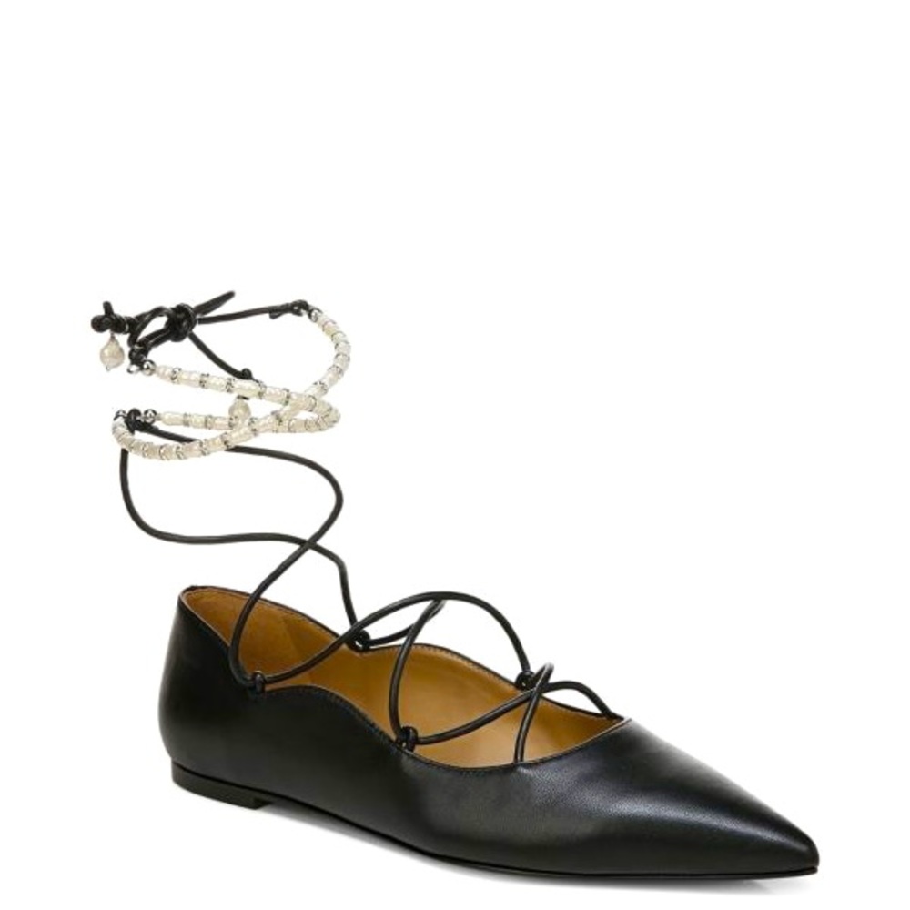 Sam Edelman Black Lace-Up Flats